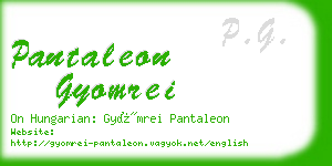 pantaleon gyomrei business card